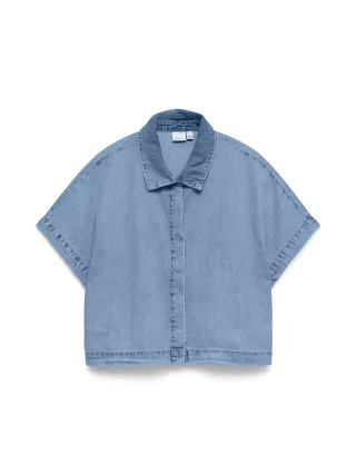 VERO MODA - VMINGEBORG SS DENIM SHIRT MIX Light Blue Denim - Gr. - S