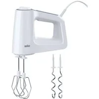 Braun Handmixer MultiMix 3 HM 3100 WH - 500 W, 5 Geschwindigkeiten + Turbo, 500 W, Vertiklae Motorausrichtung für weniger Kraftaufwand