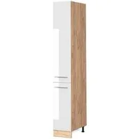 Vicco Hochschrank Fame-Line, Weiß Hochglanz/Goldkraft Eiche, 30 cm (1-St)