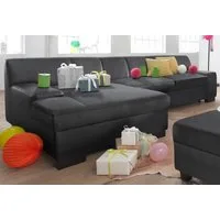 DOMO collection Ecksofa Norma, elegant & modern, mit flachen Armlehnen, Breite 268cm, L-Form, wahlweise mit Bettfunktion