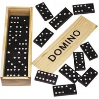 Osma Spielesammlung Domino Steine Dominospiel Dominosteine Holzbox, Gesellschaftsspiel, 28 Steine