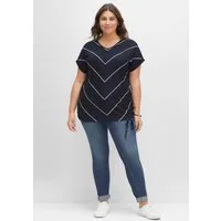 Sheego T-Shirt T-Shirt Kurzarm mit Tunnelzug am Saum