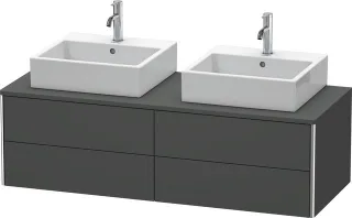 Duravit XSquare Konsolenwaschtischunterbau wandhängend Graphit Matt 1400x548x400 mm - XS4916B4949 XS4916B4949