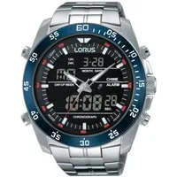 LORUS Chronograph RW623AX5, Armbanduhr, Quarzuhr, Herrenuhr, Stoppfunktion, Digitalanzeige, Datum