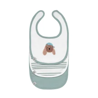 Lässig Baumwoll Spucklätzchen 3er Set - Tiny Team Hund