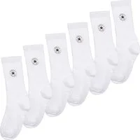 Converse Sportsocken CHUCKPATCH COTTON 6PK CREW (6-Paar) für Kinder und Jugendliche, im 6er-Pack, mit Elasthan-Anteil