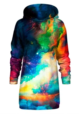 "Colorful Space" Oversize Hoodie-Kleid