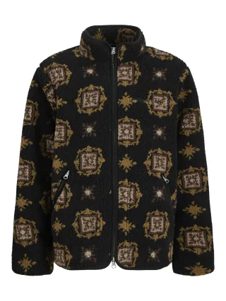 JACK&JONES - JORNORREBRO TEDDY JACKET AOP JNR Black - Gr. - 140
