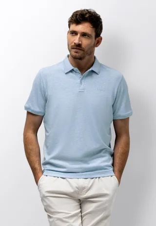State of Art - Piqu�-Poloshirt aus Baumwoll-Stretch hellblau uni - Gr. - L