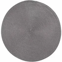 HAC24 Platzset Platzmatte Abwaschbar Tischset Platzdeckchen Tisch Untersetzer, (1-St), Rund, Ø 38 cm, Bast-Optik
