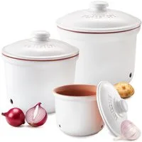 RÖMERTOPF Römertopf Frische-Topf 3er Set, Weiß, (Set), aus Naturton