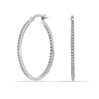Damen Creolen mit Zirkonia, 925 Sterling Silber BIPE028