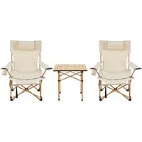 casa.pro Klappstuhl (3 St), »Bellante« 3-tlg. Textilgewebe klappbare Stühle und Tisch Beige