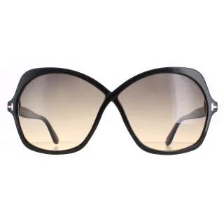 Tom Ford Butterfly Womens Glänzend Schwarz Rauch Gradient Rosemin FT1013