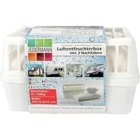 Bestlivings Granulat-Luftentfeuchter Box inkl. 2x Nachfüll Granulat, für 50 m³ Räume, Tank 2,5 l, vehindert nachhaltig Schimmel, Rost und Stockflecken