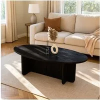 moebel17 Couchtisch moebel17 Couchtisch oval 120x60 cm Wohnzimmertisch Travertin (Einzeltisch, 1-St., Einzelner Couchtisch), Mit Granitoptik
