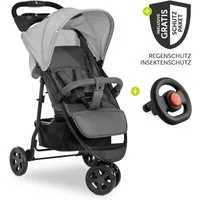 Hauck Kinder-Buggy Citi Neo 3 - Grey, Sportwagen mit Liegefunktion Regenschutz, Insektenschutz & Lenkrad