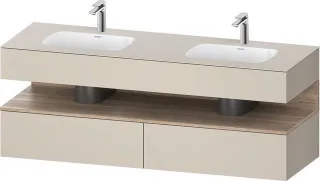 Duravit Qatego Einbauwaschtisch mit Konsolenwaschtischunterbau Taupe Supermatt 1600x550x600 mm - QA4 QA4797055830000
