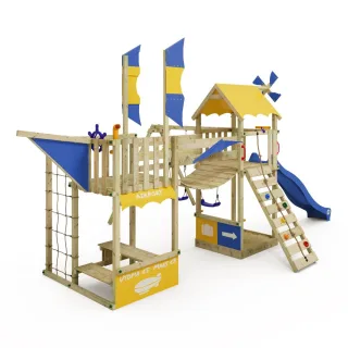 Spielturm Smart Wing mit Rutsche - Klettergerüst für den Garten inkl. Schaukel und Kletternetz - Hochwertiger Kinderspielplatz aus Holz Wickey