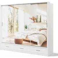 Compleo Kleiderschrank ARTI 01 Eiche Artisan, Schwebetürenschrank mit Spiegel & Schubladen Eleganter Kleiderschrank mit Spiegel – ideale Aufbewahrung