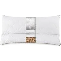 SEI Design Kopfkissen 40x80 mit Nackenrolle aus Buchweizenschalen, Bezug: 100% Polyester, Rückenschläfer, Seitenschläfer, gesteppt mit Nackenrolle