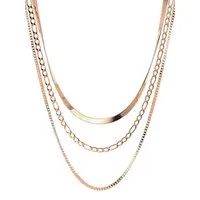 THIORA Gliederkette Layering Kette "Layers of Maui", 42cm + 6cm, Halskette Damen (inkl. Schmucketui), Layering Kette