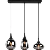 TRIO Leuchten Pendelleuchte Lumina, ohne Leuchtmittel, warmweiß - kaltweiß, Hängelampe 3-flammig Glasschirm, exkl 3xE14 max 40W höhenverstellbar