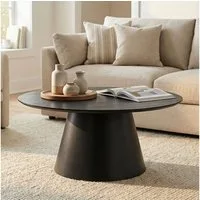 IDIMEX Couchtisch RUDA, Wohnzimmertisch rund 85 cm mit modernem Kegelfuß MDF Schwarz