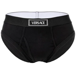 Versace Tex Ribbed Cotton Brief