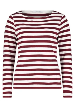 Betty & Co - Gestreiftes Langarmshirt rot - Gr. - L