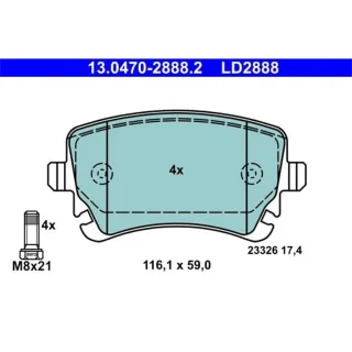 ATE Ceramic Bremsbel?ge hinten Audi A4 A6