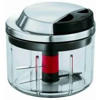 RÖSLE Zerkleinerer Gemüseschneider, scharfe Klingen, Kräuterkörbchen, Mixer-Einsatz, Frischhaltedeckel