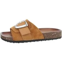 Ital-Design Damen Mules Freizeit Pantolette (85878322) Flach Pantoletten in Camel