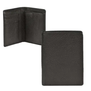 Geldbörse Hochformat Leder schwarz 9x12cm | Sonnenleder Weser R. Ein zeitloser Organizer für Ihre Finanzen in hochwertiger Verarbeitung.