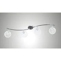 TRANGO LED Deckenstrahler, 4-flammig 1002-48 LED Deckenleuchte Chromoptik Serie *AMELIA* inkl. 4x G9 LED Leuchtmittel 3.000K warmweiße Lichtfarbe Badleuchte, Flurleuchte, Küchenleuchte, LED Deckenlampe, Kronleuchter