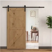 HOMCOM Türbeschlag 200 cm (Schiebetürsystem, 1 St., Schiebetüren-Beschlagsatz), aus Kohlenstoffstahl Schwarz