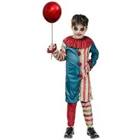 JADEO Kostüm Clown-Kostüm für Kinder Halloween blau-rot