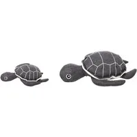 Flamingo Tierkuscheltier Hundespielzeug Flipper Schildkröte grau