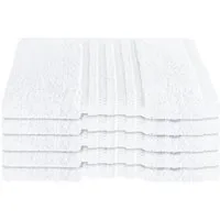 Schiesser Gästehandtücher Milano aus 100% Baumwolle mit eleganter Bordüre in Hoch-Tief-Optik, Frottier (Set, 5-St), Made in Green
