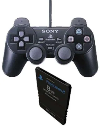 Sony PlayStation 2 DualShock Controller + 8MB MemoryCard 2 [Peripheral Double Pack] schwarz