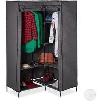 relaxdays Eckkleiderschrank aus Stoff Anthrazit