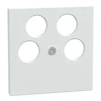 Zentralplatte Antennensteckdose vierfach für Unterputzmontage, glänzend, Thermoplast weiß (glänzend), Retail