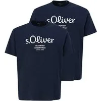 s.Oliver T-Shirt Big Size (2-tlg) Rundhals, kurzarm, Logo-Aufdruck
