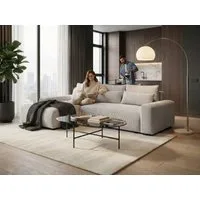 Beautysofa Ecksofa Benny mit Schlaffunktion und Bettkasten, Wellenfedern, stilvoll Polsterecke im modernes Design, L-förmiges Corner Sofa aus Cordstoff