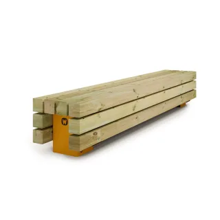 Wetterfeste Parkbank 240 cm - Massive Sitzbank aus imprägniertem Holz für Spielplätze & Außenanlagen - Stabiles HDPE-Gestell in 6 Farben - Wickey