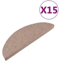 vidaXL Stufenmatte Stufenmatten Selbstklebend 15 Stk. 65x22,5x3,5 cm Beige, Rechteckig, Höhe: 3.5 mm
