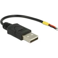 Delock Delock USB-Kabel USB 2.0 USB-A Stecker, offene Kabelenden 0.10 m Schw USB-Kabel, (10.00 cm)