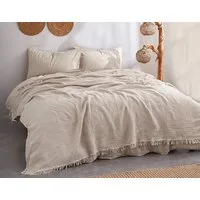 Wohndecke Bio-Musselin Wohndecke in Beige 160x230cm, Sandiik, made in Türkei