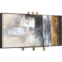 YS-Art Gemälde Erfolg, Abstrakte Bilder, Leinwand Bild Handgemalt Abstrakt Silber Gold Braun Schwarz