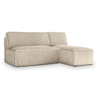 Masseno Ecksofa, Creme, Kunststoff, 3-Sitzer, L-Form,L-Form, 200x140 cm, Wohnzimmer, Sofas & Couches, Wohnlandschaften, Ecksofas